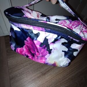 Source Unknown Floral Cosmetic Bag - Pink and Purple